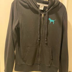 Pink small hooded sweatshirt with zipper